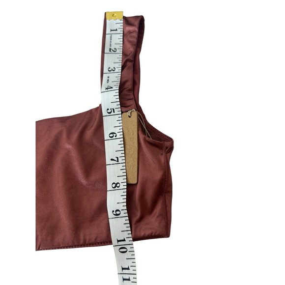 New SKIMS Bralette Top Women's XS Berry Stretch Satin Square Neck Romantic‎ New - Picture 10 of 10